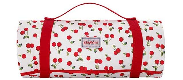 Cherry picnic blanket from Cath Kidston on white background