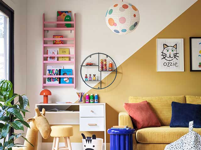 Pop Habitat kid's homeware in bedroom study setup