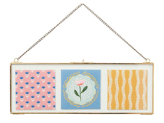 Floral decor wall hanging on white background