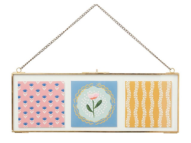 Floral decor wall hanging on white background