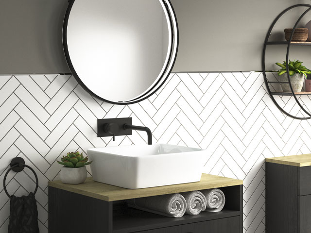 Black bathroom mirror, 60cm Halo Noir LED Illuminated Bathroom Mirror from Pebble Grey, reduced from £249.99 to £159.99