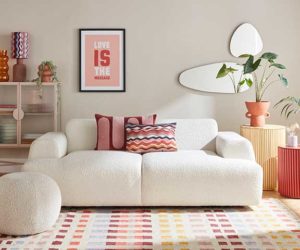Crean sofa with colourful Henry Holland interior buys
