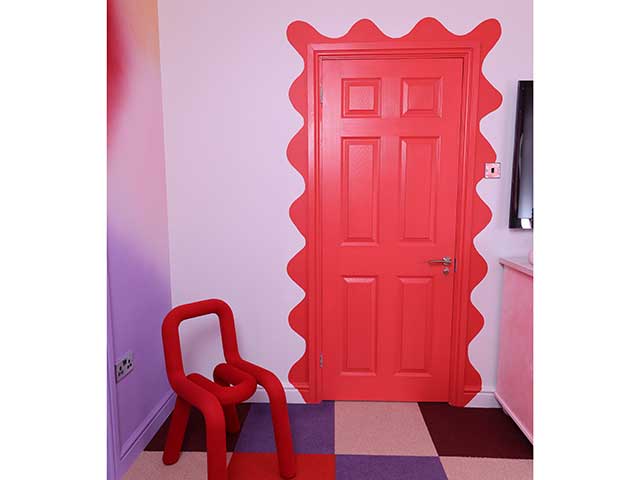 Red door with squiggle from Changing Rooms best makeovers