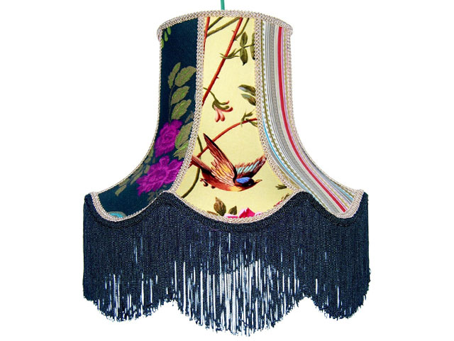 Fringe lampshade with patchwork fabric from Sable & Ox