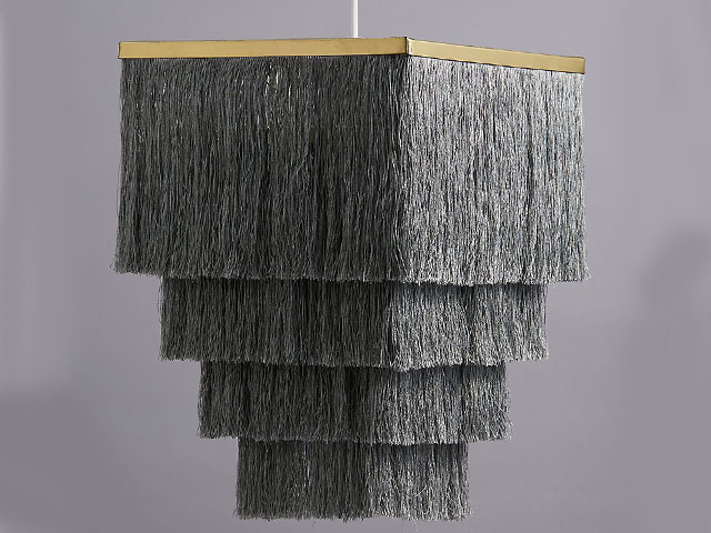 silver square fringe tassel lampshade from Anthropologie