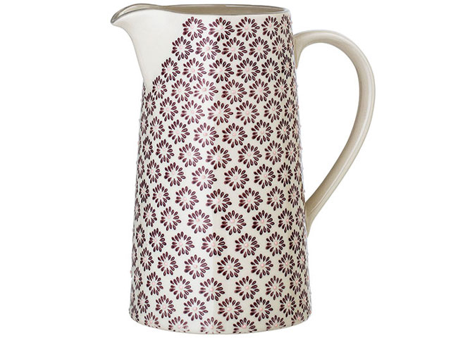 Purple pattern stoneware water jug from Beaumonde