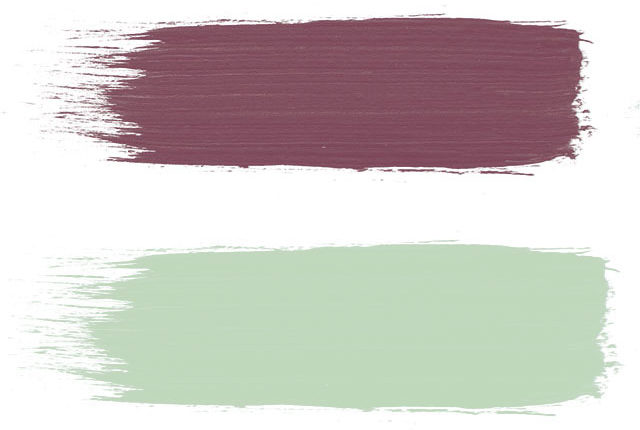 Purple paint with green paint accent - plum and pistachio is a great paint pairing