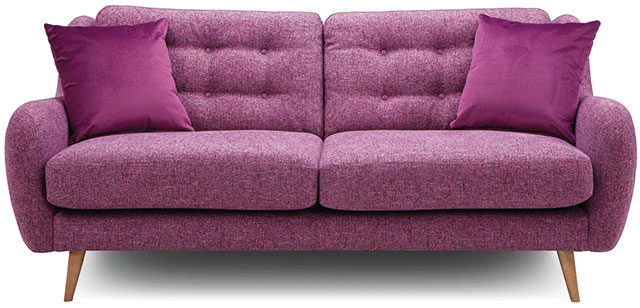 French Connection Camden four-seater purple sofa from DFS