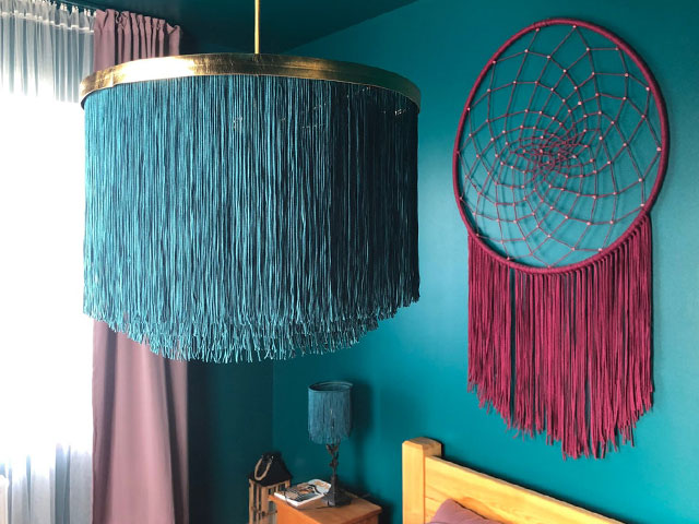large emerald green tassel lampshade from etsy
