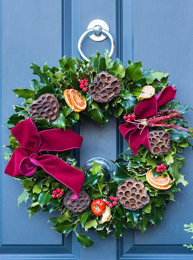 Christmas door wreath from RHS Garden Centres