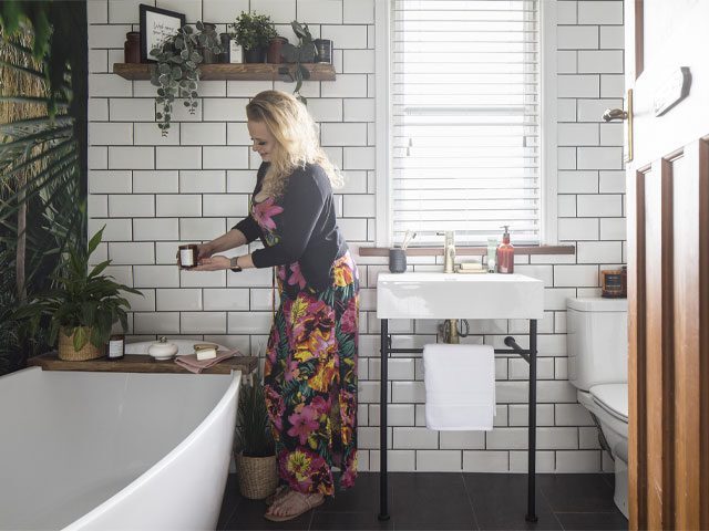 Sarah King's tropical bathroom makeover