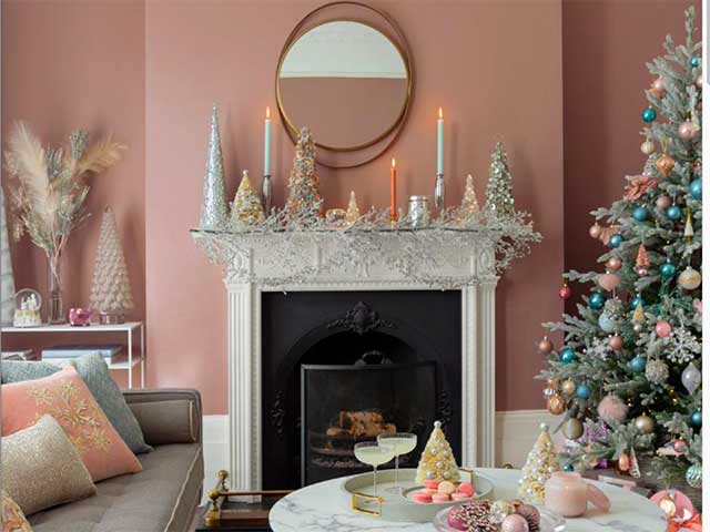 Amara Christmas decorations in pink and frosty pastels
