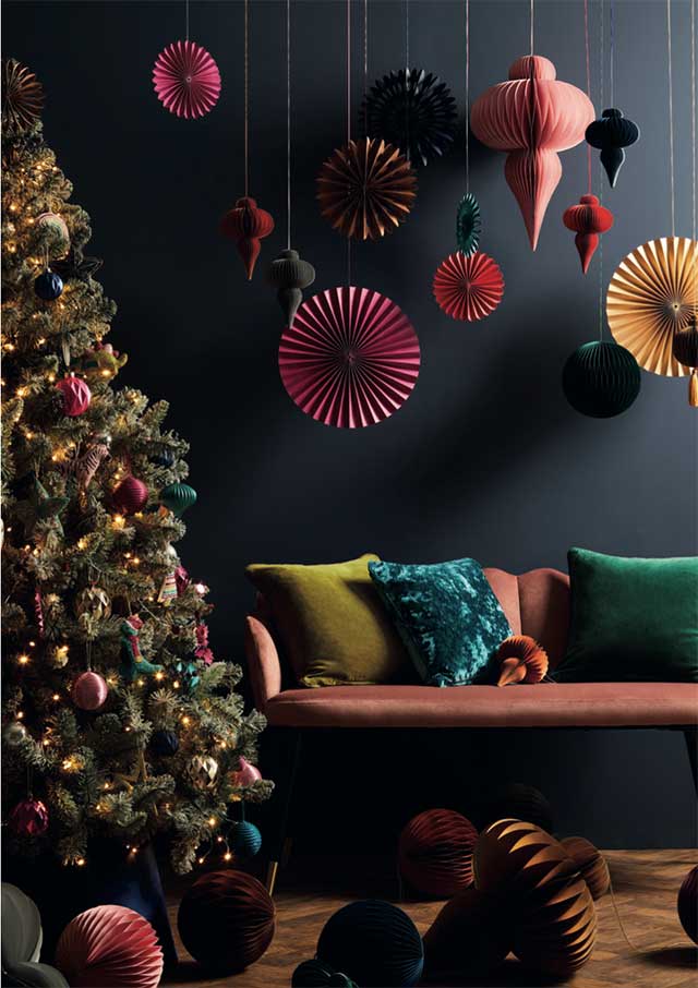 Colourful winter solstice christmas decorations