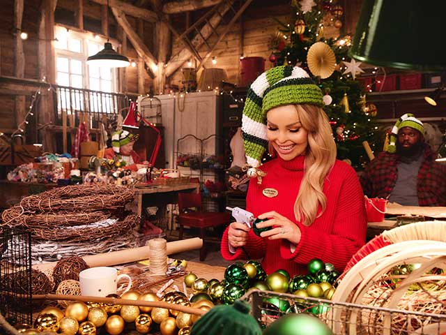 Katie Piper upcycling decorations for Dunelm Christmas campaign