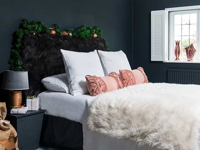 Master bedroom with festive decor contemporary renovation in Maidenhead
