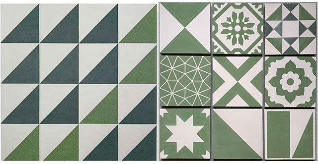 forest green tiles in pattern from Bert & May