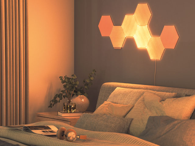 modern lighting ideas: Hexagon wall light panels, from £199.99, Nanoleaf