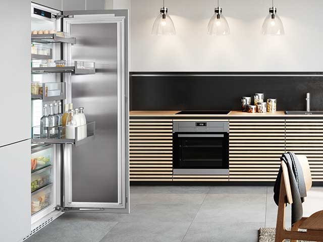 Integrated Liebherr fridge freezer in kitchen space