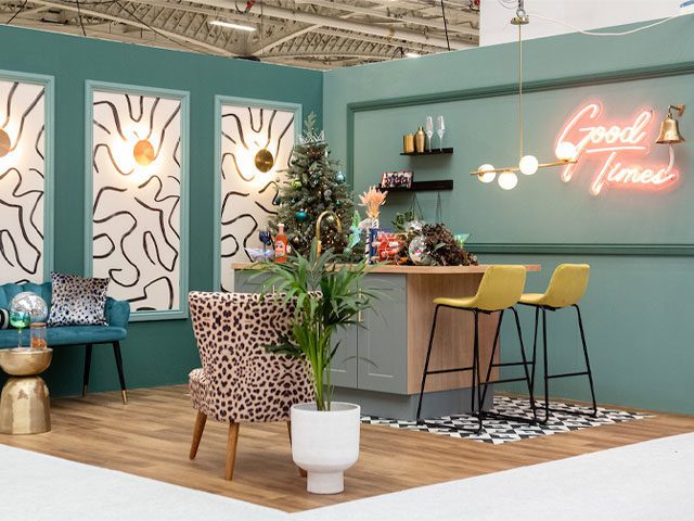 The Good Homes Luxe Vibe roomset at Ideal Home Show Christmas.