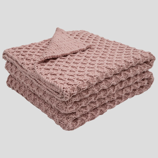 pink cotton throw in low-impact cotton from Wallace Cotton