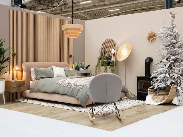 The Good Homes Relaxed Japandi roomset at Ideal Home Show Christmas