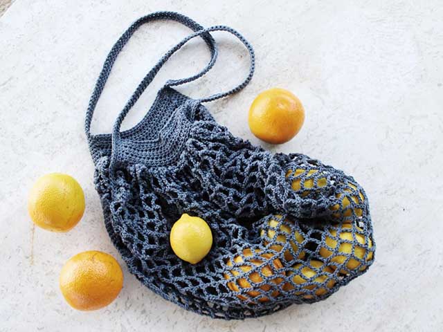 DIY crochet shopping bags