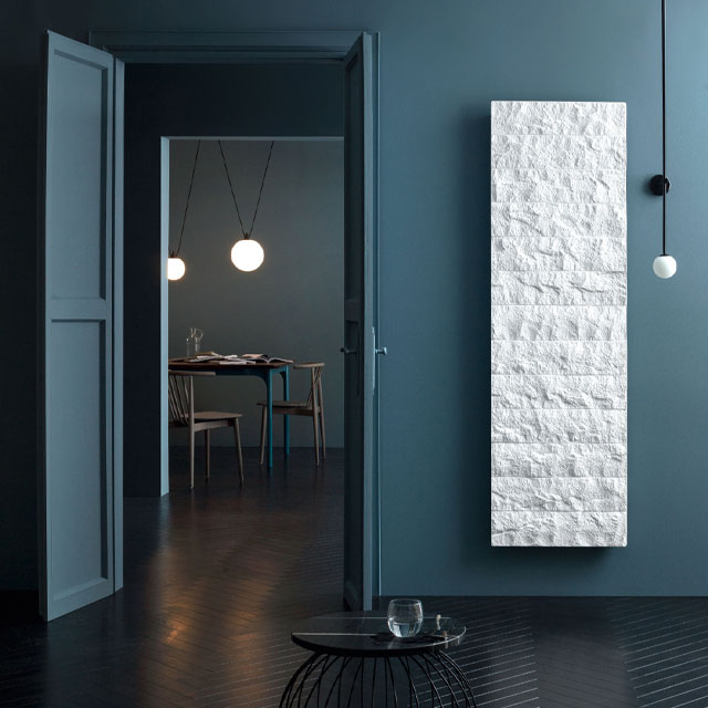 decorative vertical radiator in ceramic finish