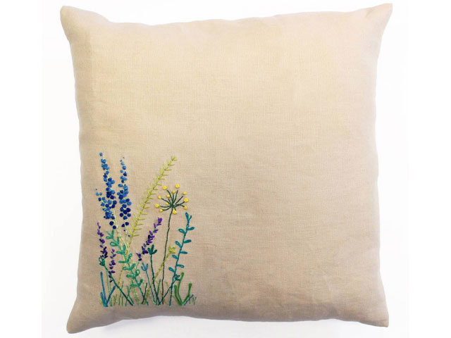 wildflower cushion embroidery kit from hobbycraft