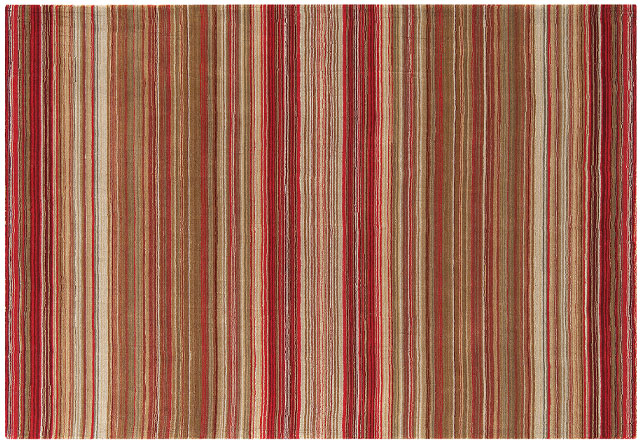 deep red and gold striped rug