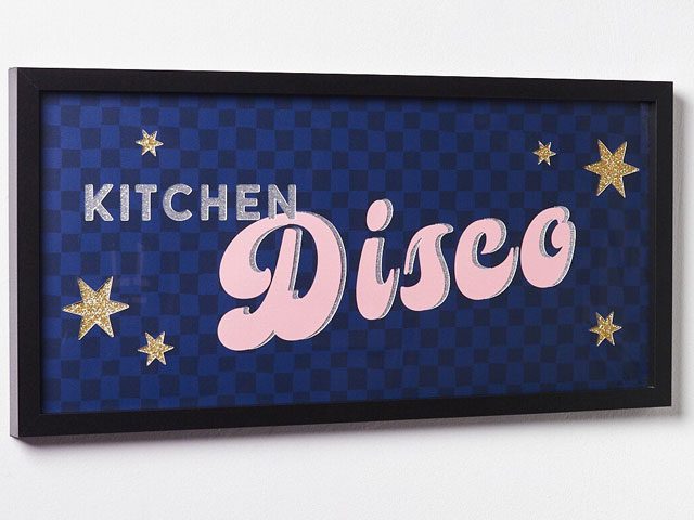 Kitchen disco wall art sign from Oliver Bonas