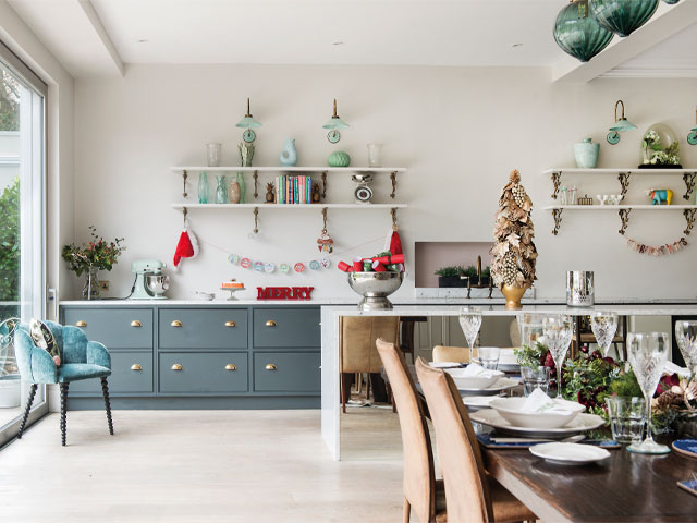 period property with open-plan kitchen-diner extension and farrow and ball painted cabinets