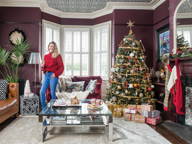 Inside a remodelled Victorian villa with bay windows decorated in deep aubergine
