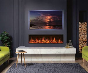 log fuel effect electric fire with mood lighting kit