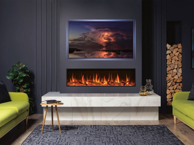 log fuel effect electric fire with mood lighting kit