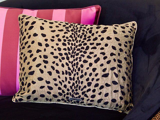 Leopard print cushion 70s boho