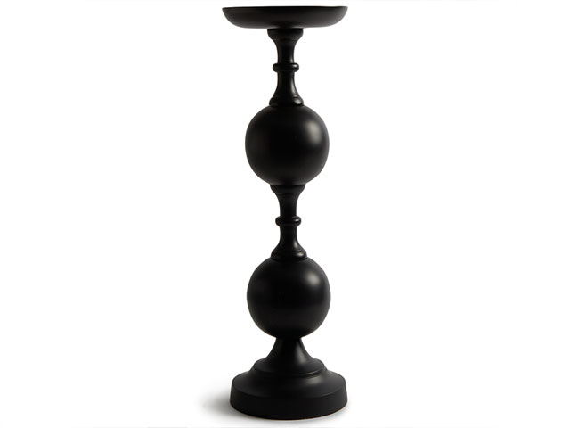 black pillar candle holder