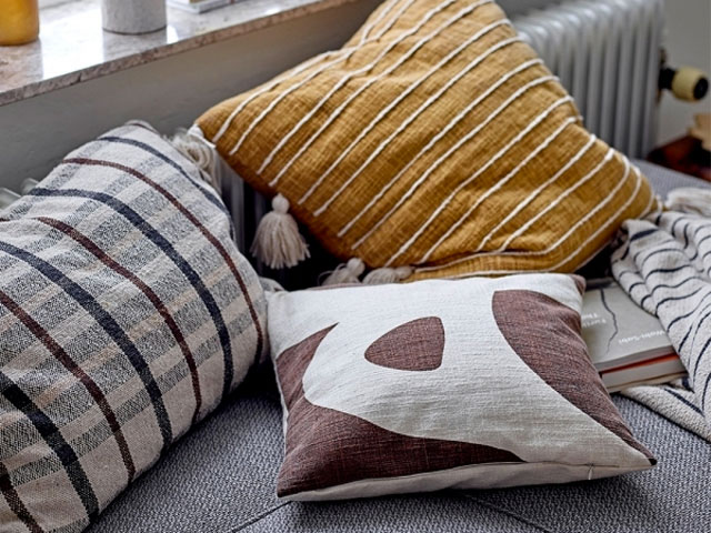 chocolate decor: brown and cream cushion from Cult Furniture