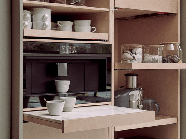coffee station with pull-out drawer by fisher paykel