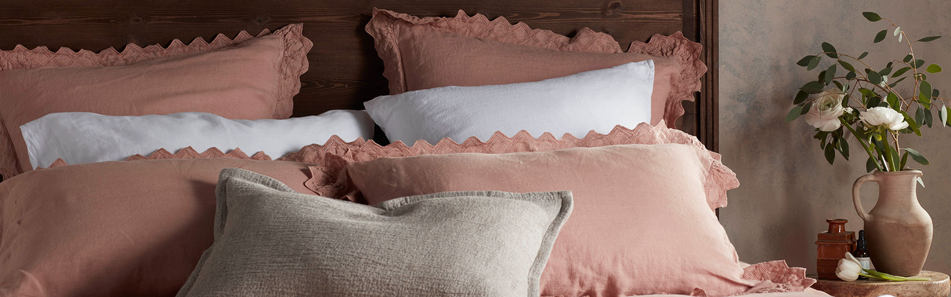 bridgerton pink bed linen