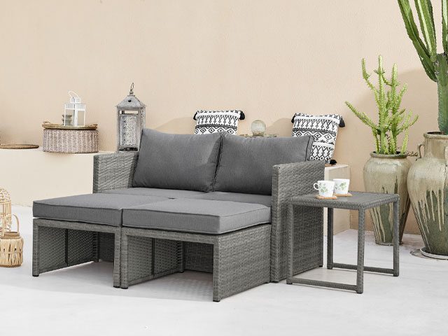 Rattan garden furniture for a compact space