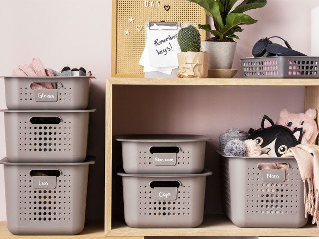 Recycled plastic storage boxes