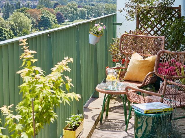 Wallpaper designer Sian Zeng's balcony is filled with leafy plants