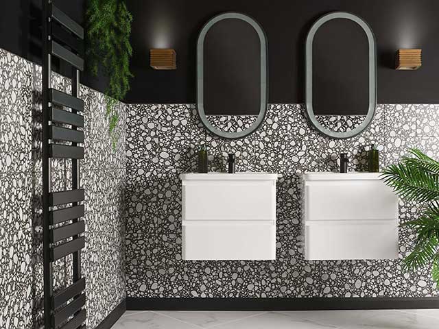 Mosaic tiles with white units