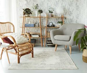 rattan armchair in natural material neutral coastal grandma room