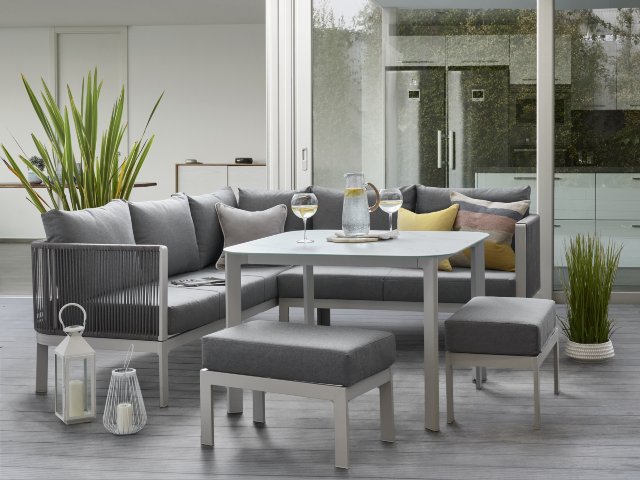 next garden furniture Mauritius corner sofa in grey and white