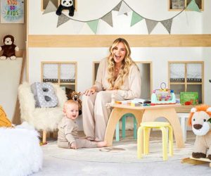 Georgia Kousoulou and baby Brody in playroom