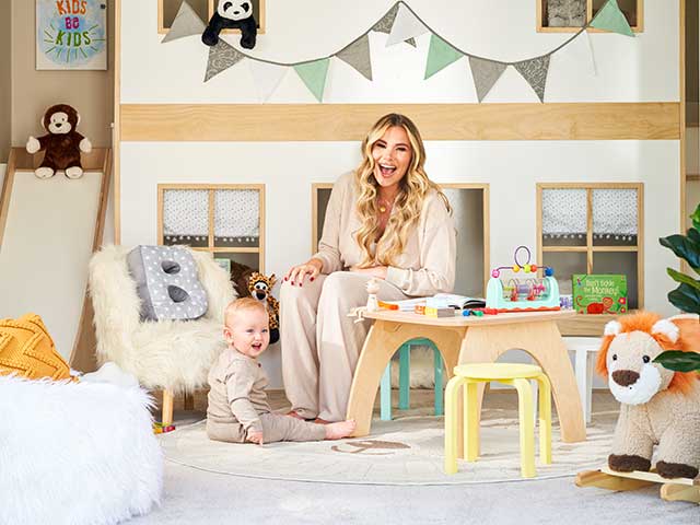 Georgia Kousoulou and baby Brody in playroom
