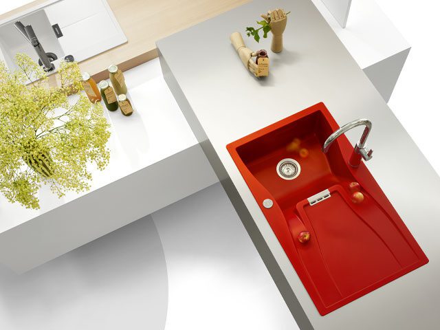 Schock red kitchen sink