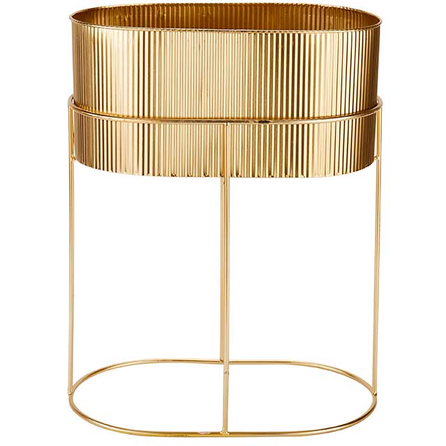 gold planter on white background