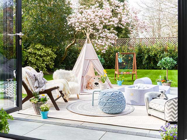 Outdoor playroom with tippee